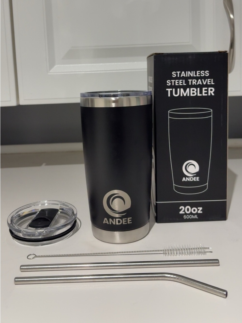Stainless Steel Travel Tumbler - Black (600ML)
